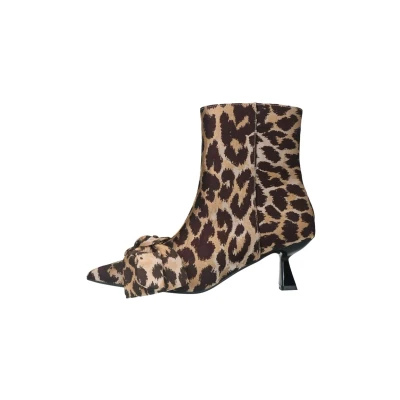 Afbeelding van Sacha Dames Leopard enkellaarsjes met hak Maat 37