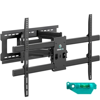 Afbeelding van ONKRON Robuuste muurbeugel voor tv van 42 tot 120 inch 1000 kg, uittrekbaar, draaibaar en kantelbaar, Full Motion Max VESA x 600 mm, zwart