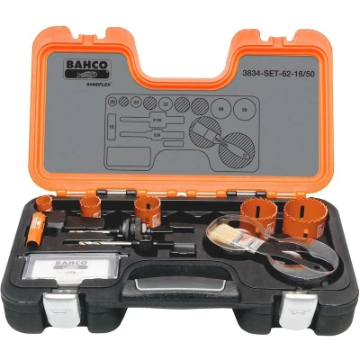 Image de BAHCO 3834 SET 62 16/50 Jeu de scies cloches Sandflex bi métal pour et bois 16 mm 50 8 pièces