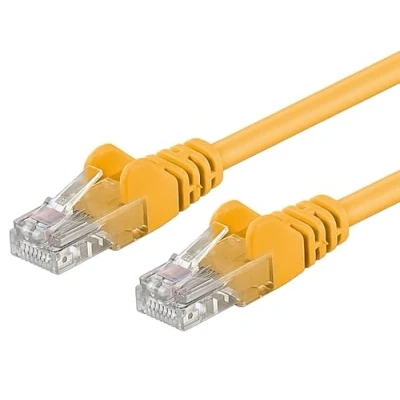 Afbeelding van PremiumCord netwerkkabel, ethernet, LAN en patchkabel, categorie 6, UTP, snel, flexibel robuust, RJ45 kabel, 1 Gbit/s, AWG 26/7, 100% Cu koperen geel, 1,5 m
