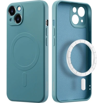 Afbeelding van imoshion Hoesje Geschikt voor iPhone 14 Siliconen Color Backcover MagSafe groen