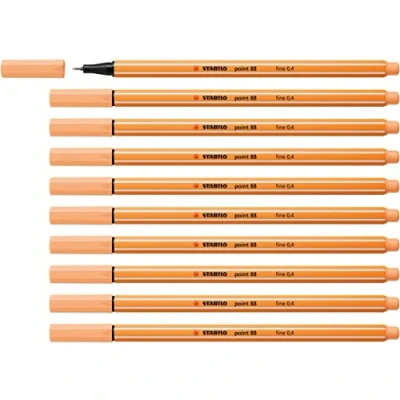 Afbeelding van STABILO point 88 Premium Fineliner Fine 0,4 mm Pastel Oranje Doos 10 stuks