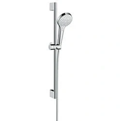 Afbeelding van hansgrohe Croma Select S 110 Multi EcoSmart Unica’Crometta glijstangset 65 cm wit/ chroom 3 straalsoorten diameter handdouche mm