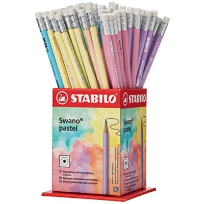 Image de STABILO Crayon papier Swano pastel pot 72 crayons graphite HB coloris assortis