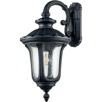 Afbeelding van Elstead Lighting LED Wand Buitenlamp Chicago 1X E27 Max 60W IP44 Dimbaar Textured Black