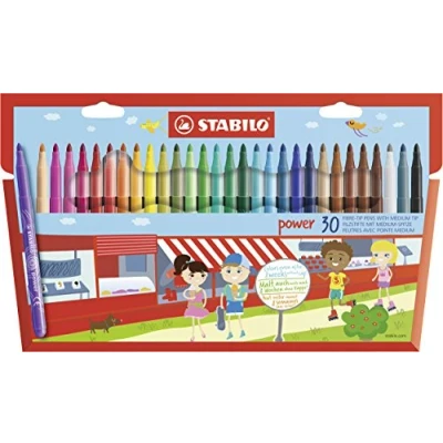 Afbeelding van STABILO power viltstift, etui van 30 stuks, assorti viltstift