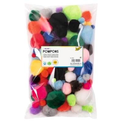 Afbeelding van Pompons Zak Ã 100 stuks Assorti