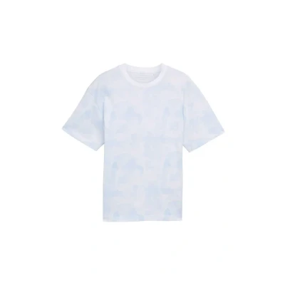 Afbeelding van TOM Tailor Denim Tshirt print, Heren, Maat: XXL, White blue watery print