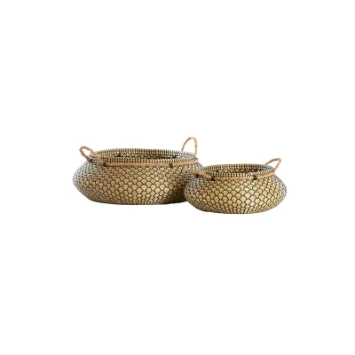Afbeelding van Light &amp; Living Mand TOMAZ Ø59x27cm Bruin Set van 2