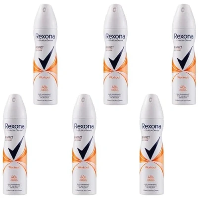 Afbeelding van 6x Rexona Deodorant Spray Motion Sense Hi Impact Workout 150 ml