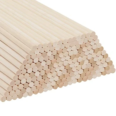 Afbeelding van Belle Vous Set van 200 stuks natuurlijke houten stokken, afgerond, 30,5 cm, schacht hout, decoratief, extra lang, onbehandeld gelaten, stok voor kunstproject, decoratie en creatieve vrije