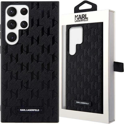 Afbeelding van Karl Lagerfeld KLHCS23LSAKLHPK S23 Ultra S918 hardcase koffer zwart Saffiano Mono Metal Logo