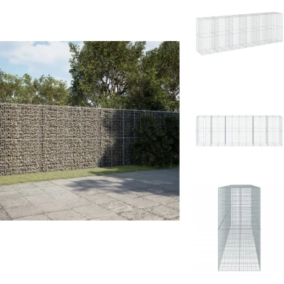 Afbeelding van vidaXL Schanskorf 600x100x200 cm gegalvaniseerd ijzer zilverkleurig