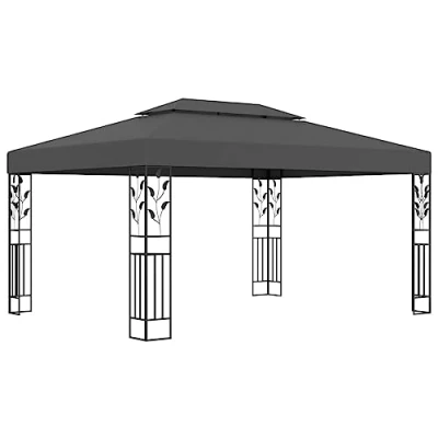 Afbeelding van Prieel met dubbel dak 3x4 m antraciet