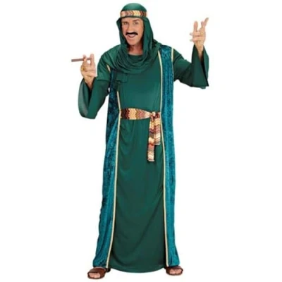 Afbeelding van Widmann 1001 Nacht &amp; Arabisch Midden Oosten Kostuum Olie Slimme Sjeik Groen Man Medium Carnavalskleding Verkleedkleding