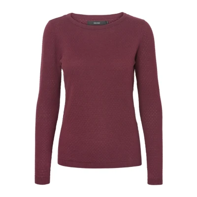 Afbeelding van Vero Moda Vmcare Structure LS Oneck GA NOOS Trui, Dames, Maat: XS, Bordeaux