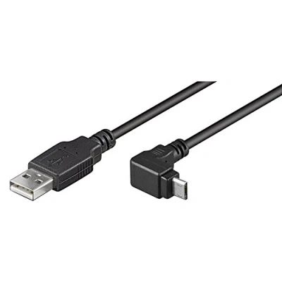 Afbeelding van USB 2.0 A micro B Haaks 1,8m Zwart