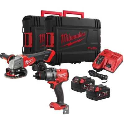 Afbeelding van Milwaukee M18 Fuel powerpack 2 kit (M18FPD3, FSAG125X, x 5,0Ah)