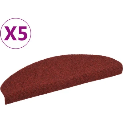 Afbeelding van Trapmatten zelfklevend 5 st 65x21x4 cm naaldvilt rood