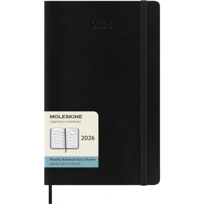 Image de Agenda civil Moleskine 2026 12 mois Mensuel Grand Format Souple Noir