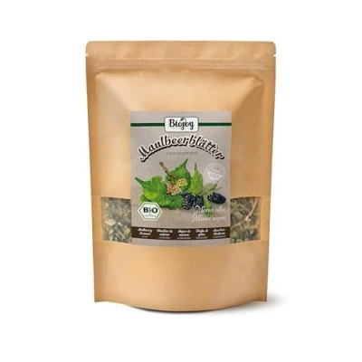 Image de Biojoy Thé aux Feuilles de mûrier BIO (250 g), séchées et coupées (Morus alba, Morus nigra)