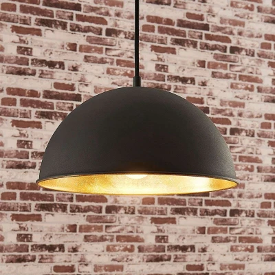 Afbeelding van Lindby hanglamp 1licht metaal H: 15 cm E27 zwart, goud