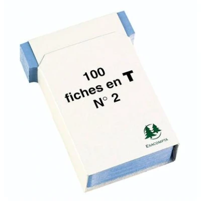 Image de fiches Exacompta en T Etui de 100 n2 60x85mm Rouge