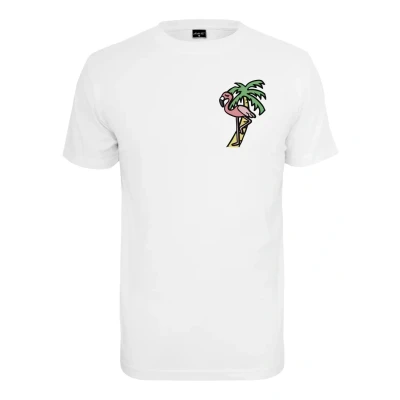 Afbeelding van Mister TEE Flamingo Tshirt print, Heren, Maat: Large, White