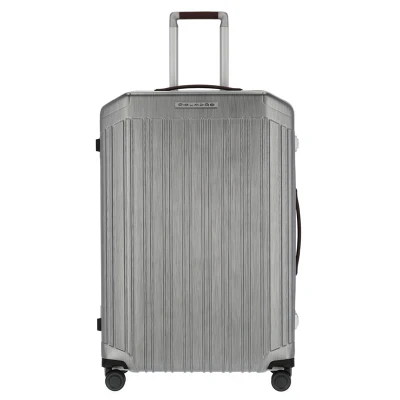 Afbeelding van Piquadro Light Frame BIG SIZE Hardside Spinner Trolley, Maat: One Size, Black natural tan