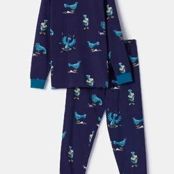 Afbeelding van Pyjama jongens woody duivenprint allover