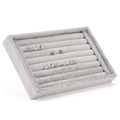 Afbeelding van Yosoo Fluweel Binnen Suede Sieraden Oorbellen Ringen Manchet Display Sleuven Opbergdoos Dienblad Opberghouder