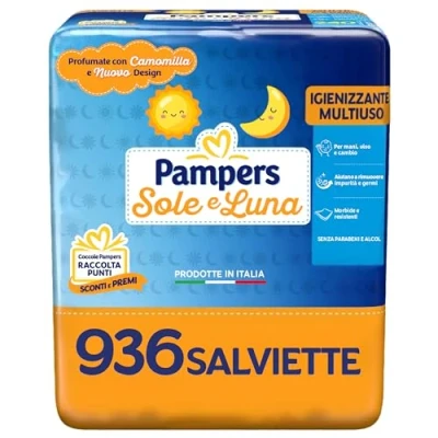 Afbeelding van Pampers Zon en maandoekjes, geparfumeerd met kamille nieuw design, 936 doekjes