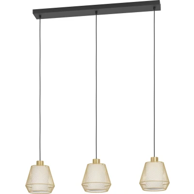 Afbeelding van EGLO Ciudadela Hanglamp E27 88 cm Zwart/Goud/Wit Staal/Textiel