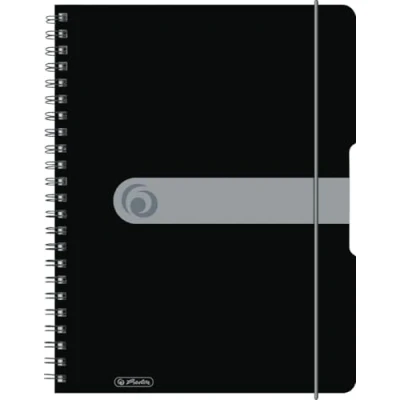 Afbeelding van Herlitz spiraalblok to go, 2 delige verpakking, houtvrij papier, 80 vellen A4 zwart