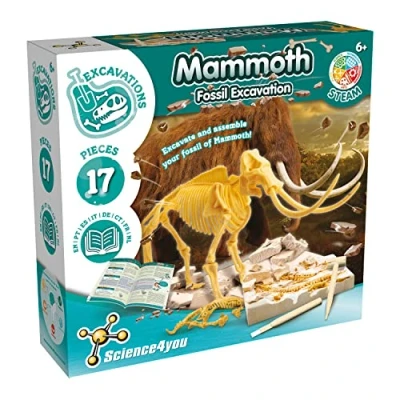 Afbeelding van Science4you Mamut Fossiele opgravingen, dinosaurussen voor kinderen vanaf 6 jaar, graaf 17 fossielen met dit archeologische spel, paleontoloog, wetenschap en speelgoed jaar