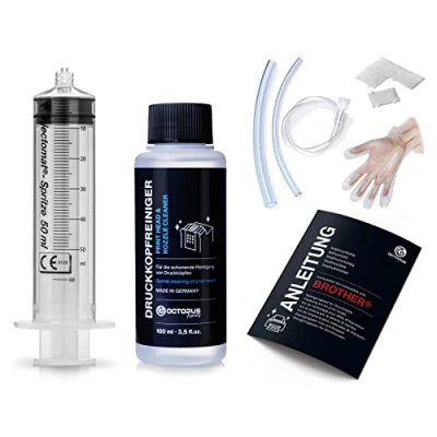 Afbeelding van Octopus Nozzlereiniger, printerkopreiniger compatibel met Brother printkoppen slangadapters (100 ml)
