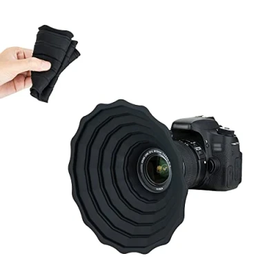 Afbeelding van JJC Zonneklep van siliconen, universeel, opvouwbaar, anti verblinding, voor Canon Nikon Sony Fuji DSLR cameralens, diameter tussen 53 mm en 72