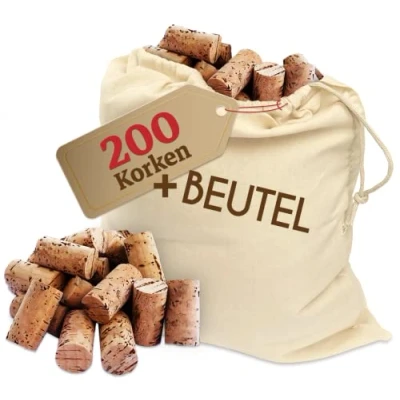 Afbeelding van 200 wijnstoppers om te decoreren, verfraaien en knutselen natuurlijke kurken voor kinderen, 24 mm x 45