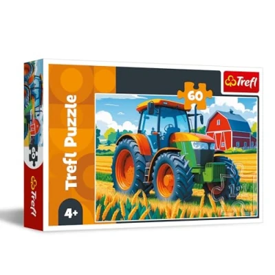 Afbeelding van Trefl Een landbouwvoertuig puzzel 60 stukjes kleurrijke met stripfiguren, creatief entertainment, vrije tijd voor kinderen vanaf 4 jaar