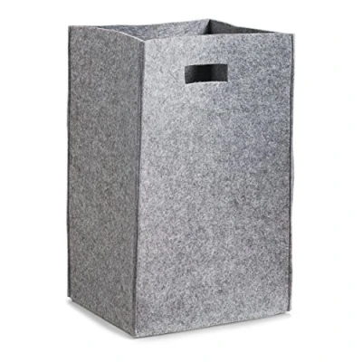 Afbeelding van 1x Open grijze Wasmanden van stof 35 x 55 cm Zeller Huishouding/huishouden Schoonmaakartikelen Was sorteren/verzamen Wasgoedmanden/wasmanden zonder deksel