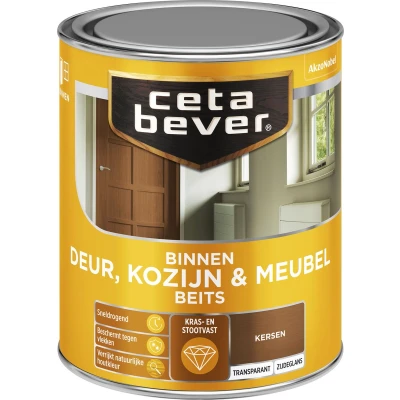 Afbeelding van Ceta Bever Binnenbeits Deur, Kozijn &amp; Meubel Zijdeglans Donker Kersen 0135 0,75 liter Blanke lak Beits