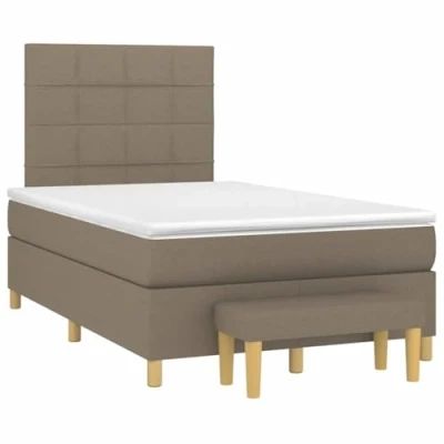 Afbeelding van vidaXL Boxspring met matras stof taupe 120x190 cm