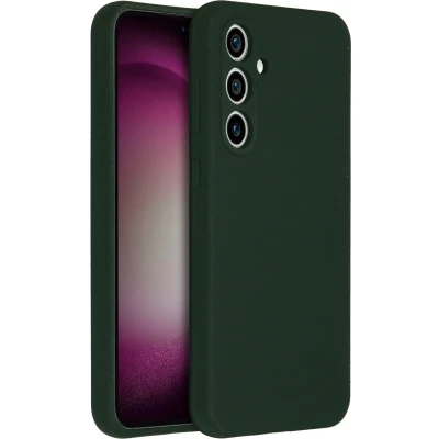 Afbeelding van Accezz Hoesje Geschikt voor Samsung Galaxy S23 FE Siliconen Liquid Silicone Backcover Donkergroen