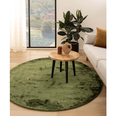 Afbeelding van Viscose Tapijt/Vloerkleed Rond Pearl Groen 200 Cm
