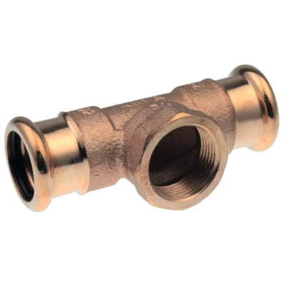 Afbeelding van VSH XPress koperen perskoppeling T stuk 22 x 1/2 (water) met