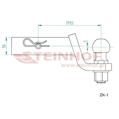 Afbeelding van Aanhangwagenhaak STEINHOF adapterhaak US type 1