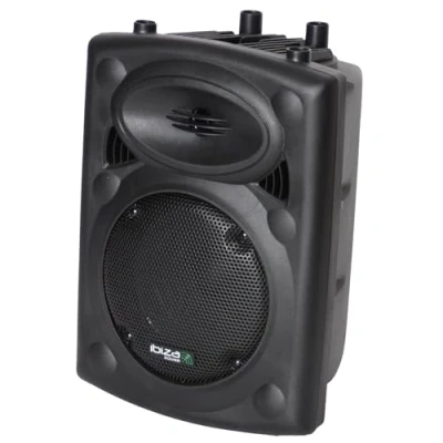 Afbeelding van Ibiza SLK8A BT PLUG &amp; PLAY actieve luidspreker van 20 cm, 300 W met ingebouwde versterker Bluetooth, USB, SD en AUX Zwart
