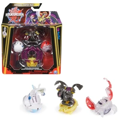 Afbeelding van BAKUGAN Dragonoid Titanium Hammerhead Butterclaw Starter Figuren, 3 stuks, verzamelkaarten, speelgoed voor kinderen, jongens en meisjes