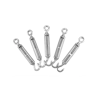 Afbeelding van QWORK Set van 5 stuks M6 kabelspanner, haakspanner en oog roestvrij staal 304
