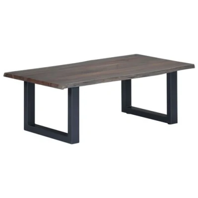 Afbeelding van Salontafel met natuurlijke randen 115x60x40 cm acaciahout grijs